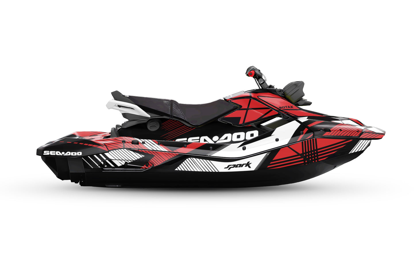 SEA-DOO SPARK TRIXX 2024 FULL GRAPHICS KIT "LINED RED" DESIGN