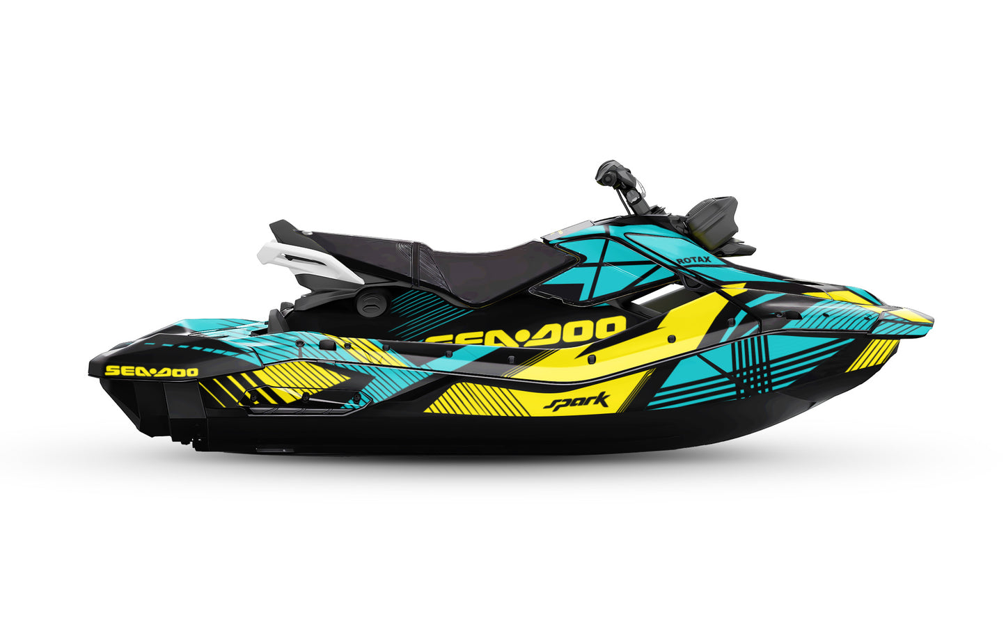 SEA-DOO SPARK TRIXX 2024 FULL GRAPHICS KIT "LINED TURQUOISE" DESIGN
