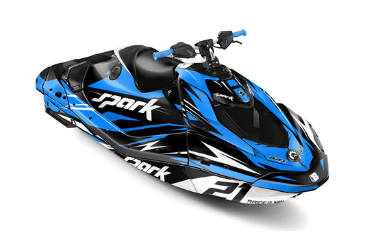 SEA-DOO SPARK TRIXX 2024 FULL GRAPHICS KIT "ATTACK BLUE" DESIGN