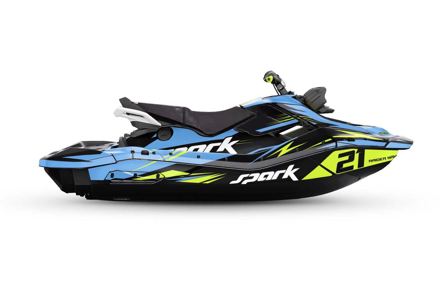 SEA-DOO SPARK TRIXX 2024 FULL GRAPHICS KIT "ATTACK LIME GREEN" DESIGN