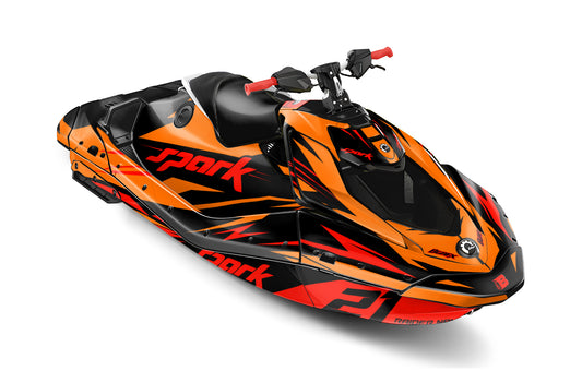 SEA-DOO SPARK TRIXX 2024 FULL GRAPHICS KIT "ATTACK ORANGE" DESIGN