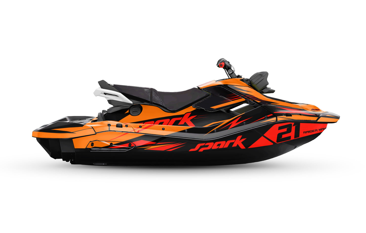 SEA-DOO SPARK TRIXX 2024 FULL GRAPHICS KIT "ATTACK ORANGE" DESIGN