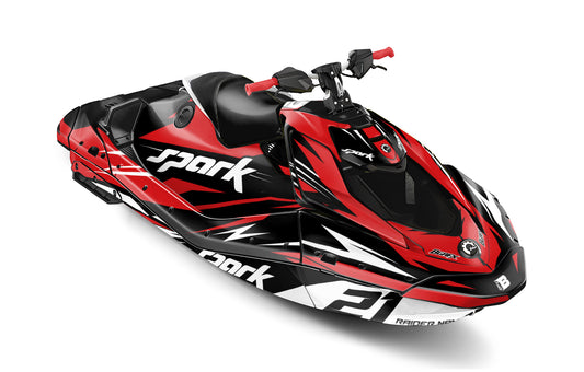 SEA-DOO SPARK TRIXX 2024 FULL GRAPHICS KIT "ATTACK RED" DESIGN