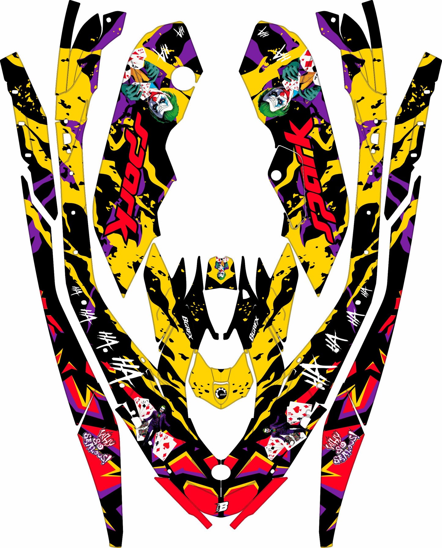 SEA-DOO SPARK TRIXX 2024 FULL GRAPHICS KIT "JOKER YELLOW" DESIGN