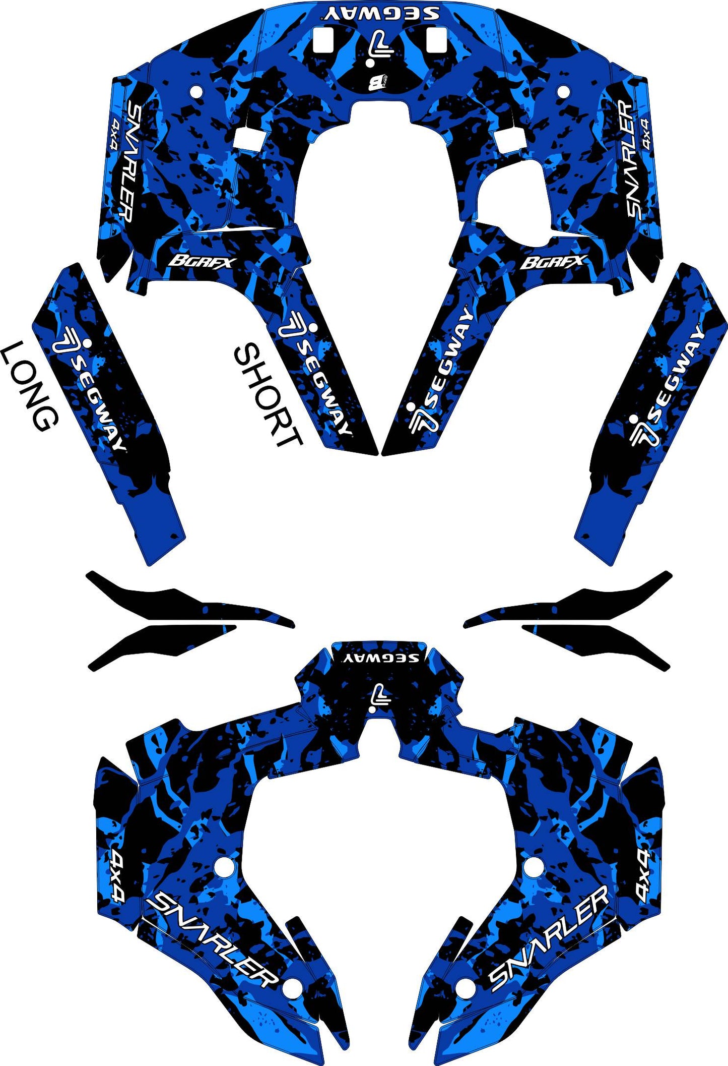 SEGWAY SNARLER AT5 FULL GRAPHICS KIT "ARMY V1 BLUE" DESIGN