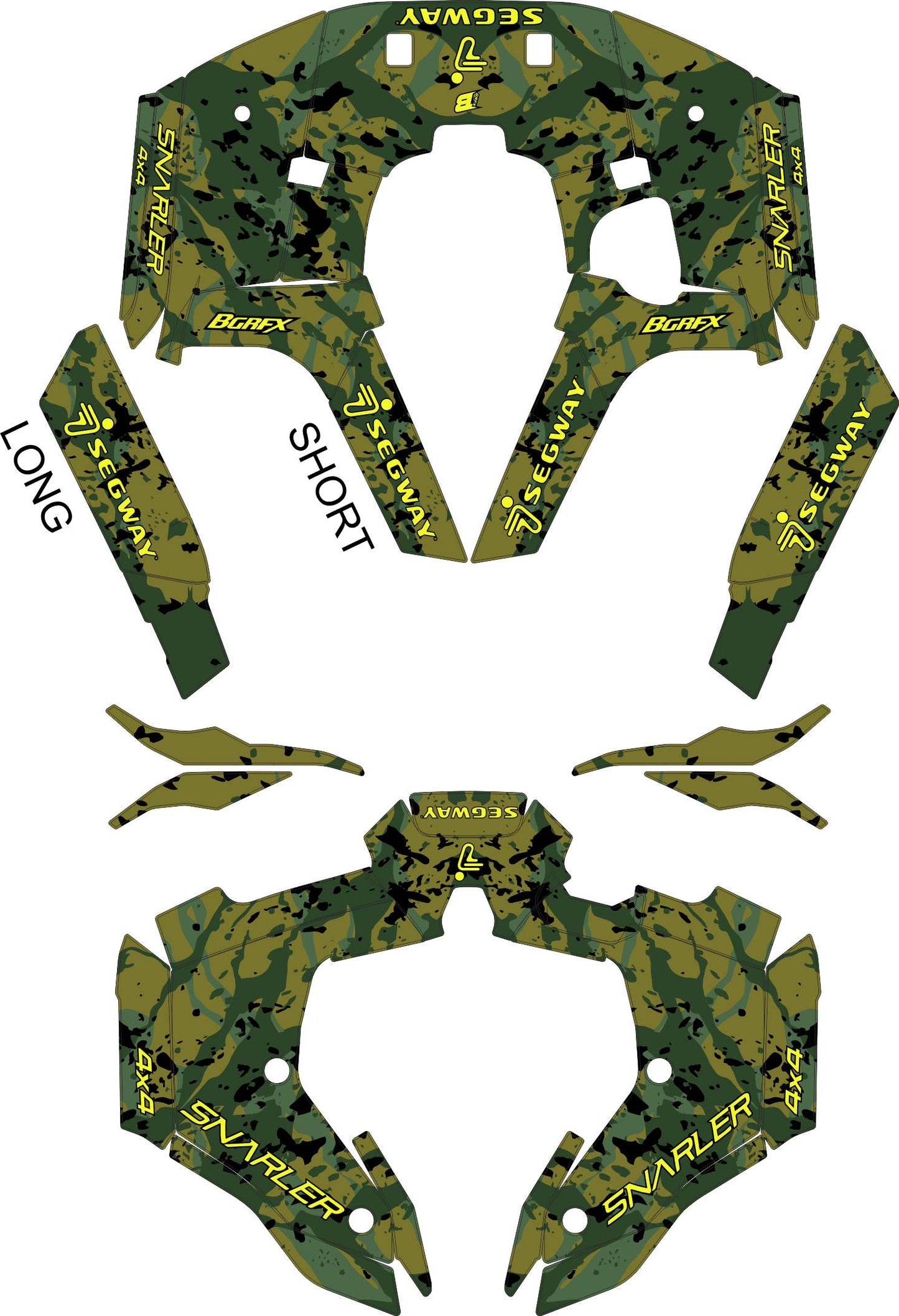 SEGWAY SNARLER AT5 FULL GRAPHICS KIT "ARMY V1 GREEN" DESIGN