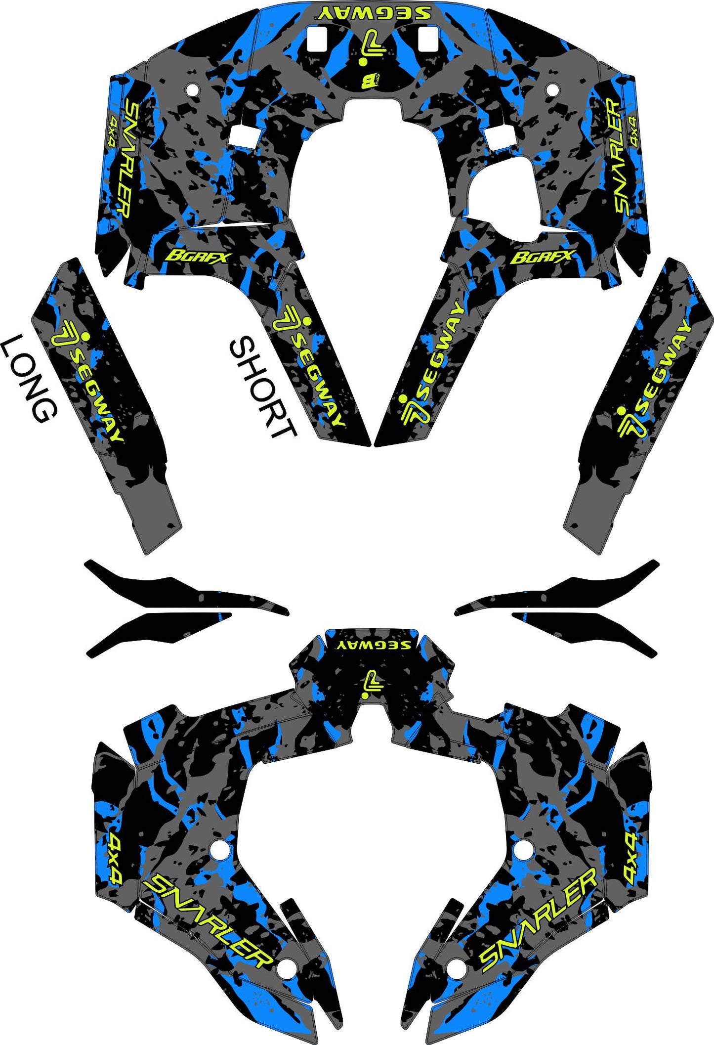 SEGWAY SNARLER AT5 FULL GRAPHICS KIT "ARMY V1 BLACK" DESIGN