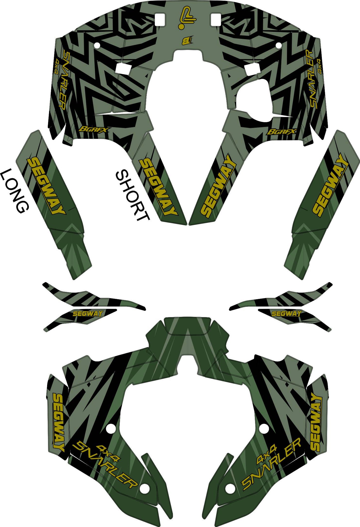 SEGWAY SNARLER AT5 FULL GRAPHICS KIT "PULSED ARMY" DESIGN
