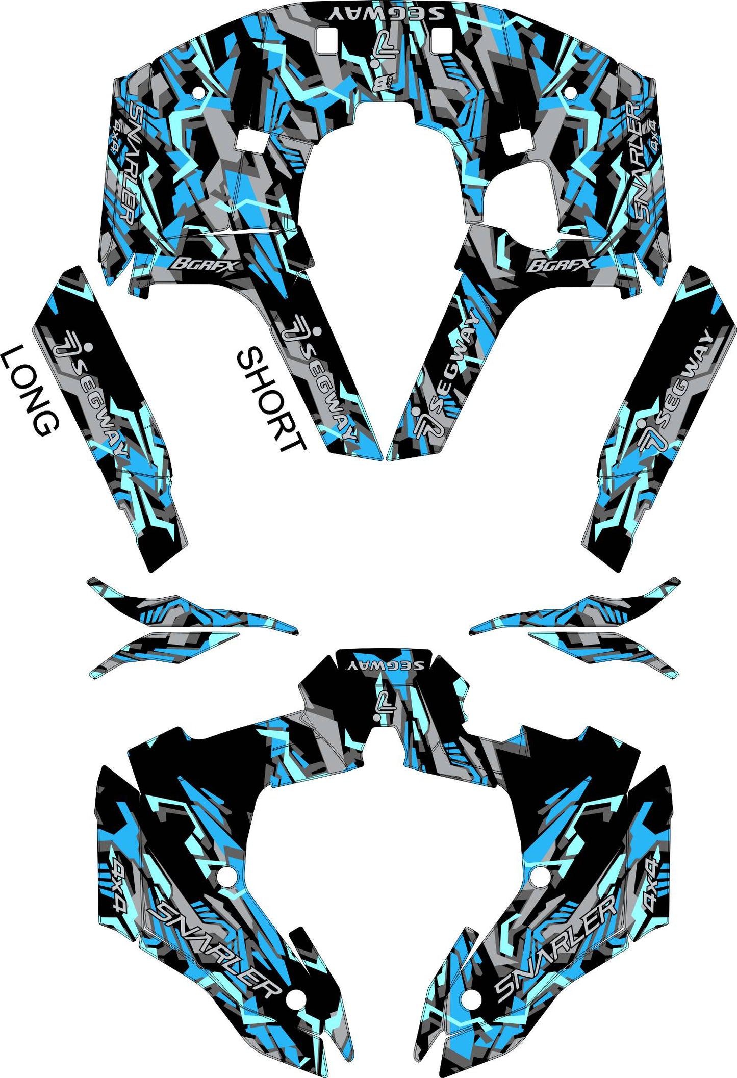 SEGWAY SNARLER AT5 FULL GRAPHICS KIT "TRANCED ELECTRO" DESIGN