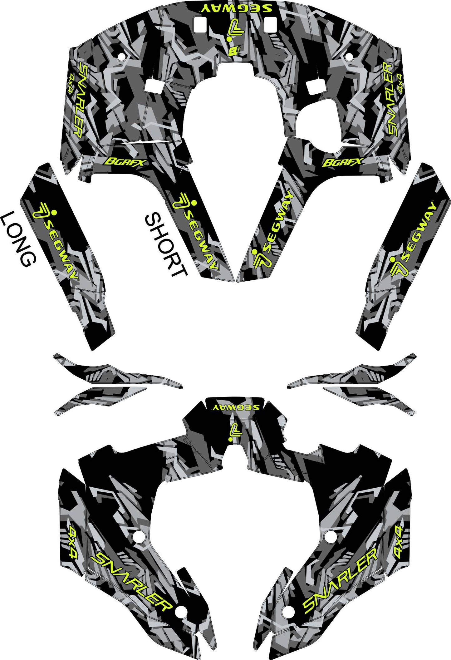 SEGWAY SNARLER AT5 FULL GRAPHICS KIT "TRANCED GREY" DESIGN