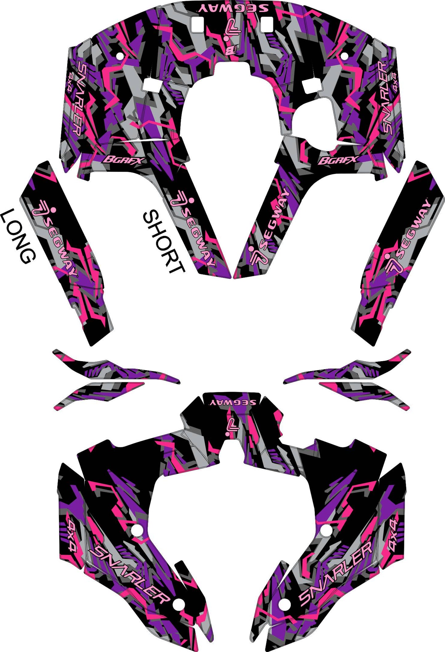 SEGWAY SNARLER AT5 FULL GRAPHICS KIT "TRANCED PINK" DESIGN