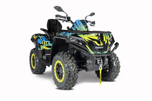 QJMOTOR SFA 1000 / 600 FULL GRAPHICS KIT ''ZEBRA LIME GREEN'' DESIGN