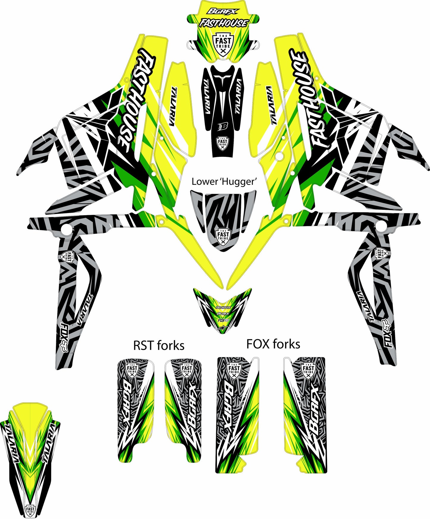 TALARIA STING FULL GRAPHICS KIT ''PULSED FLUO'' DESIGN