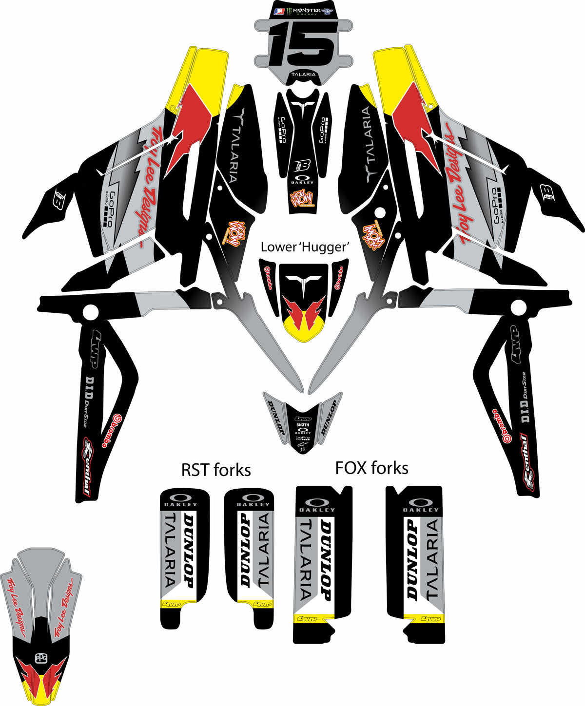 TALARIA STING FULL GRAPHICS KIT ''FACTORED BLACK'' DESIGN – bling graphix
