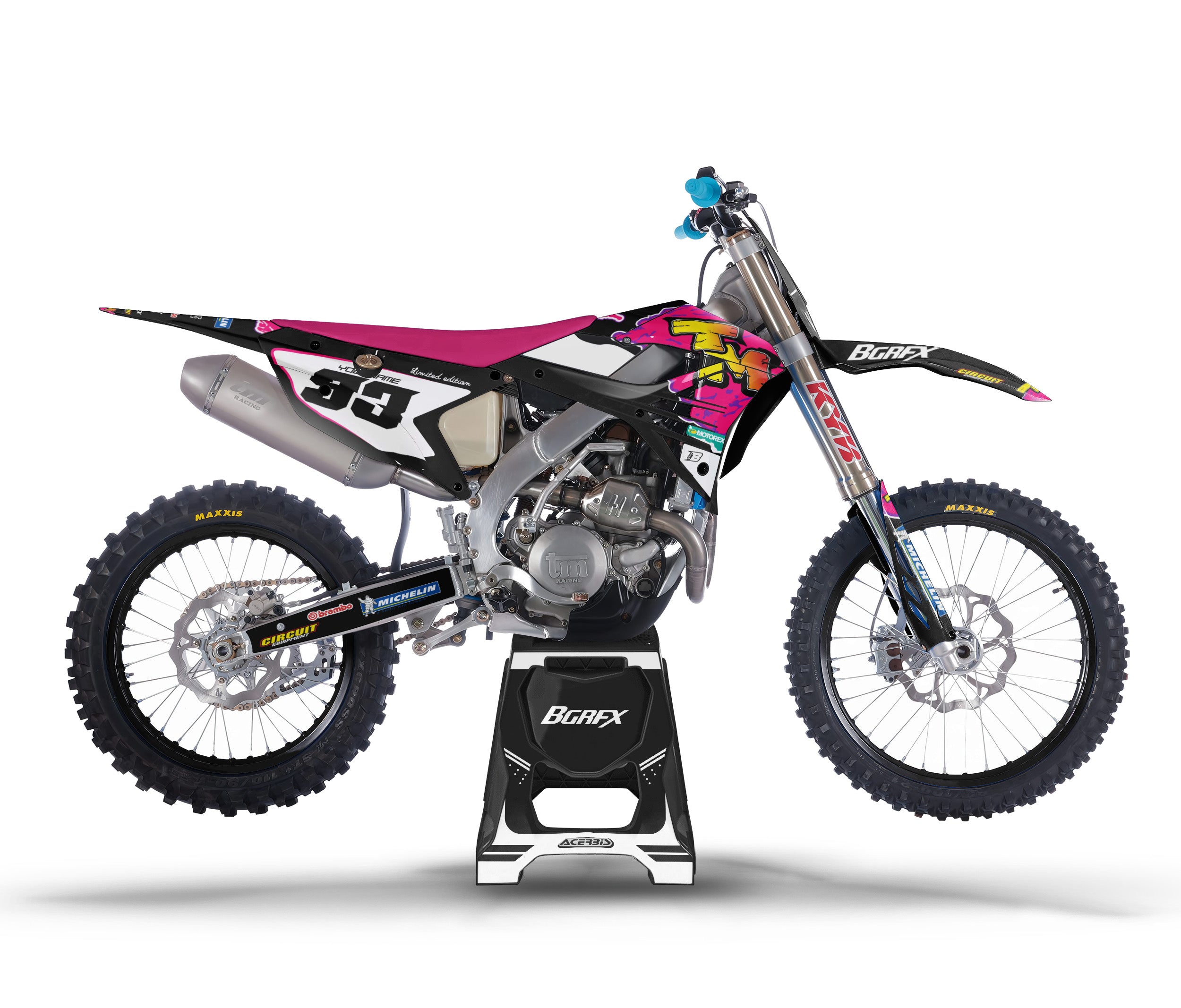 TM RACING FULL GRAPHICS KIT ''RETRO BLACK'' DESIGN – bling graphix