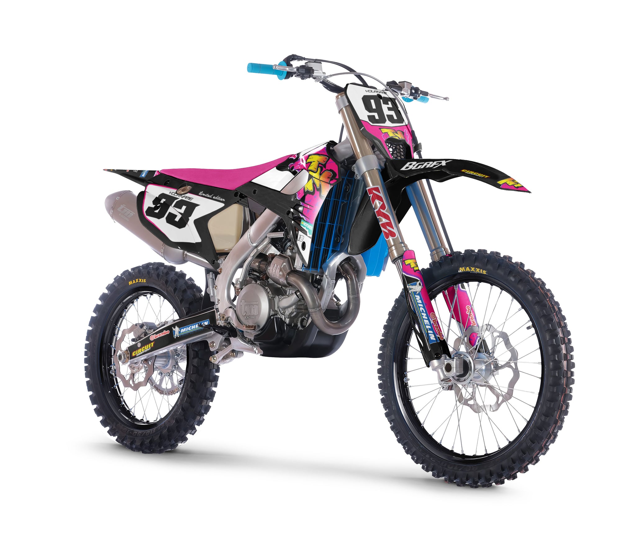 TM RACING FULL GRAPHICS KIT ''RETRO BLACK'' DESIGN – bling graphix