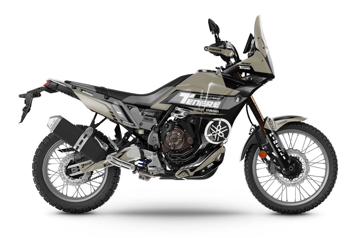 YAMAHA 700 TENERE GRAPHICS KIT ''WORLDRAID SAND'' DESIGN