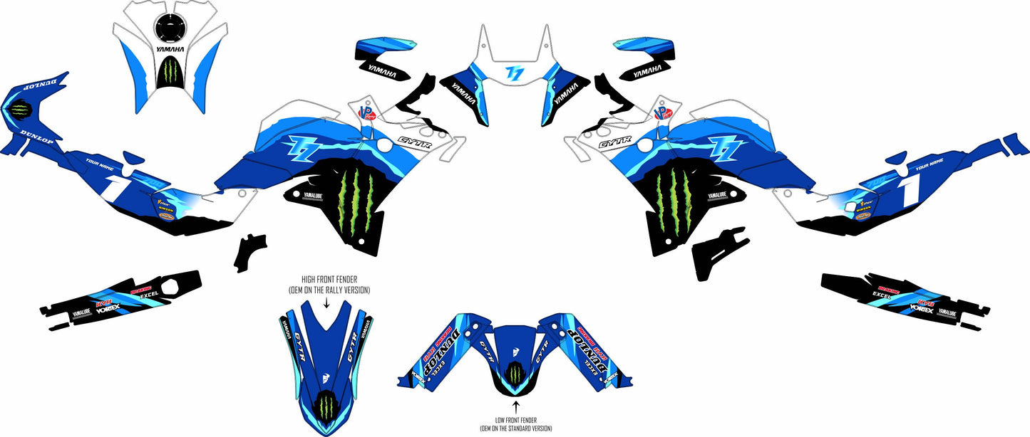 YAMAHA 700 TENERE GRAPHICS KIT ''50TH ANNIVERSARY BLUE'' DESIGN