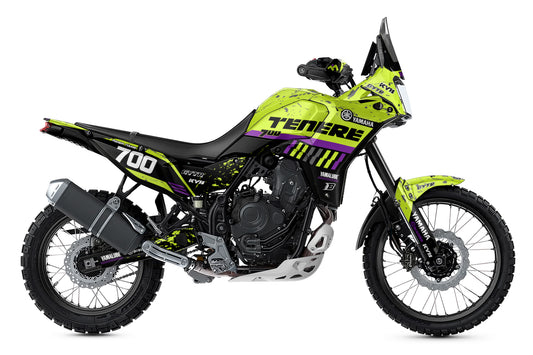YAMAHA 700 TENERE GRAPHICS KIT ''DIRTED LIME GREEN'' DESIGN