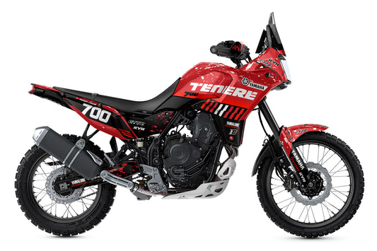 YAMAHA 700 TENERE GRAPHICS KIT ''DIRTED RED'' DESIGN