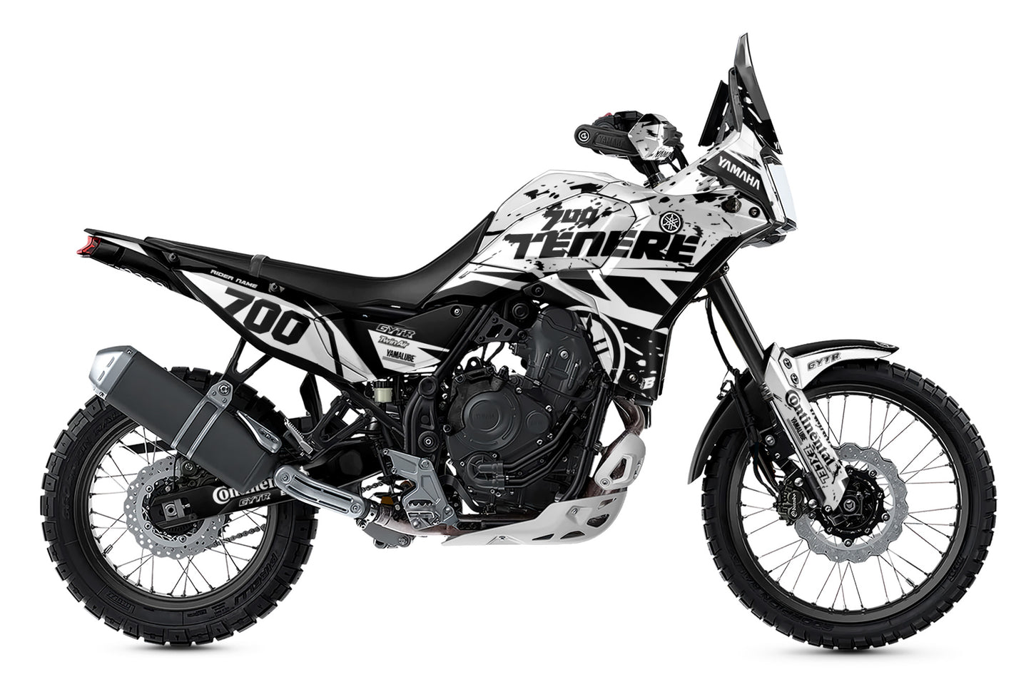 YAMAHA 700 TENERE GRAPHICS KIT ''TRAX WHITE'' DESIGN