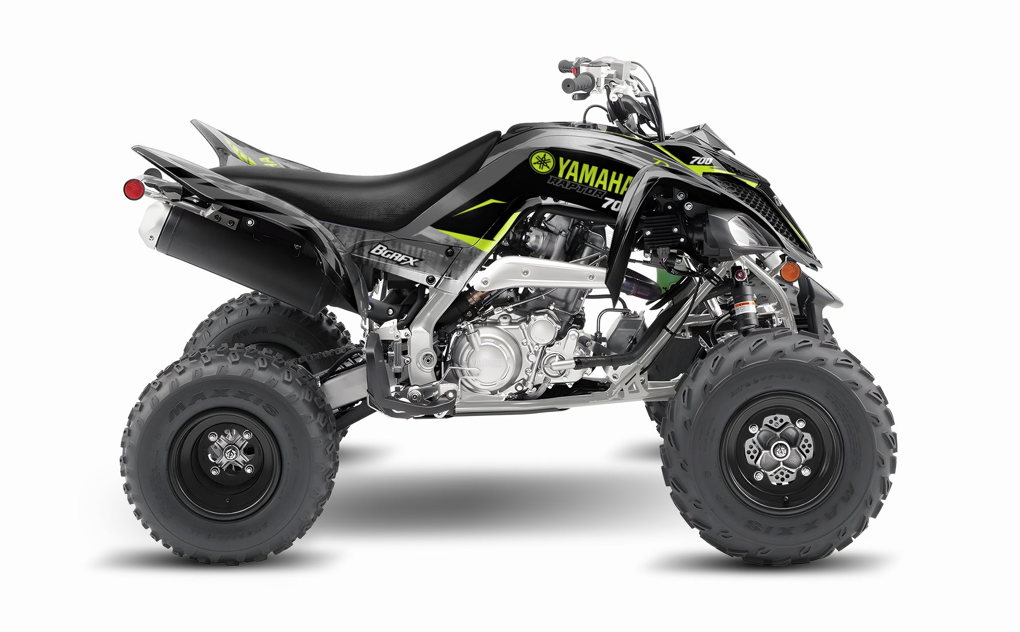 Gray Metallic Raptor 700r YAMAHA RAPTOR 700 FULL GRAPHICS KIT ''FOREST GREY'' DESIGN – bling graphix