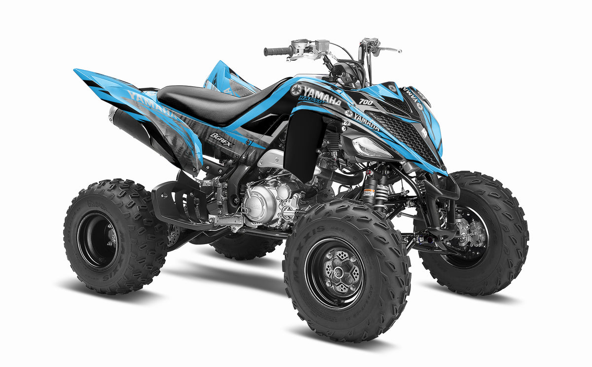Yamaha Raptor R YAMAHA RAPTOR 700 FULL GRAPHICS KIT ''FOREST LIGHTBLUE'' DESIGN – bling ...