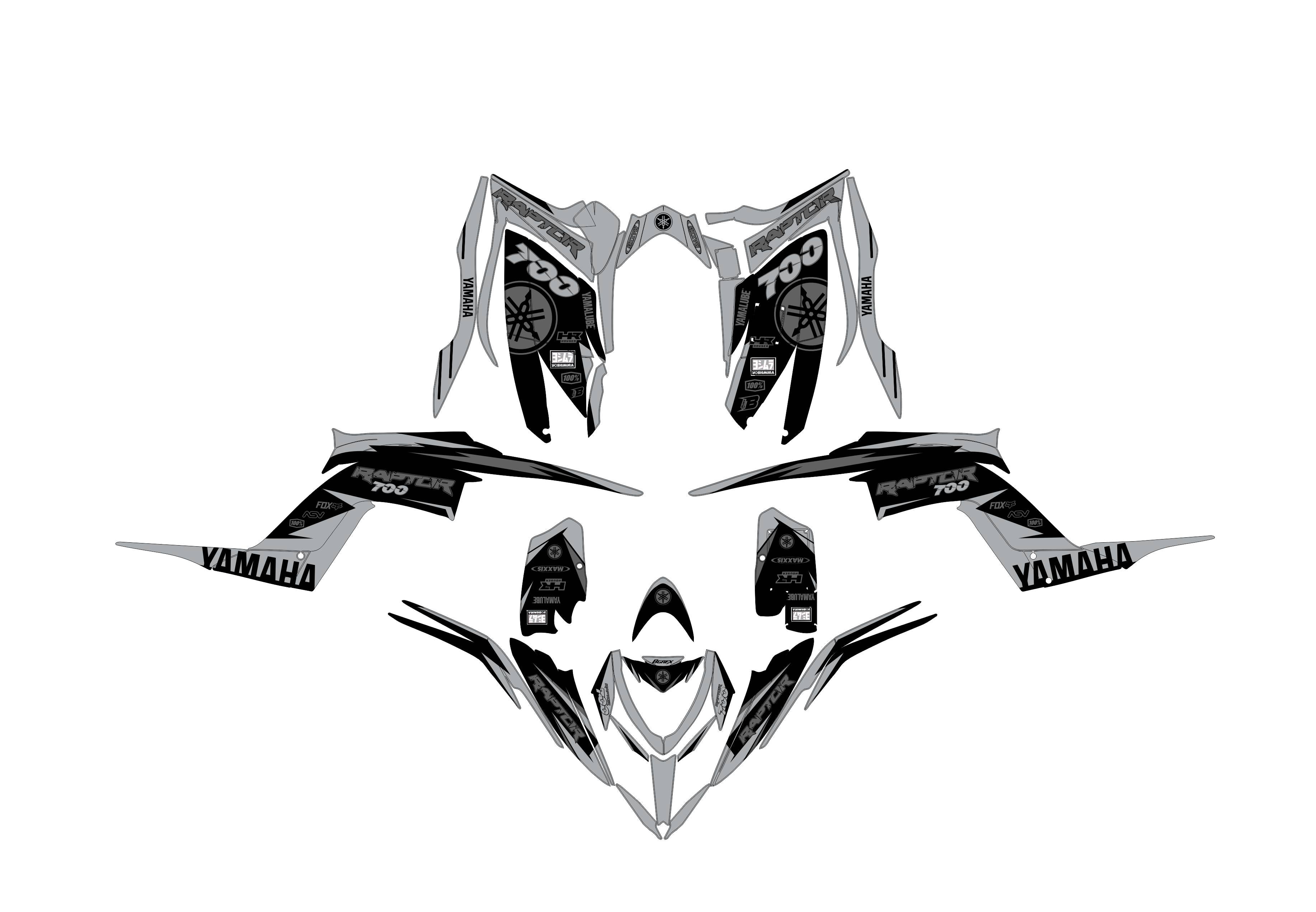 Yamaha Raptor 700 700R graphics kit 2013 2014 2017 to 2025 decals stickers atv Yamaha Raptor 700 700R graphics kit 2013 2014 2017 to 2025 decals stickers atv