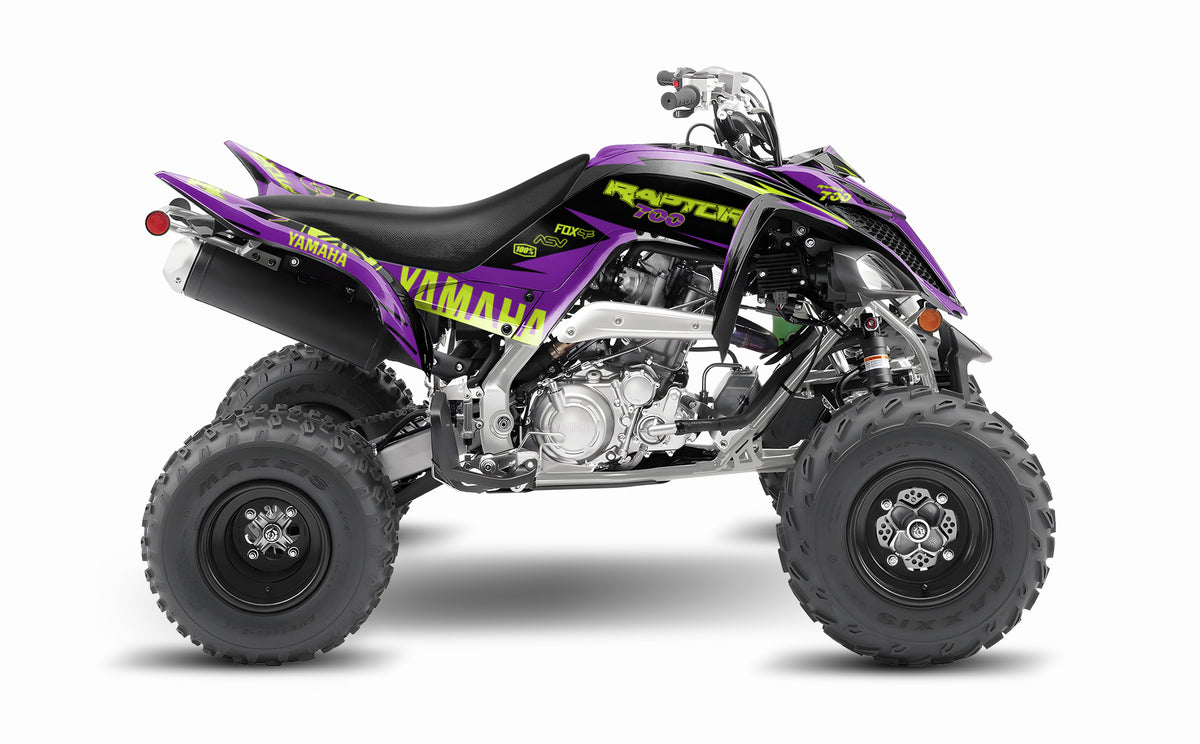 YAMAHA RAPTOR 700 FULL GRAPHICS KIT ''BOLT PURPLE'' DESIGN – bling graphix