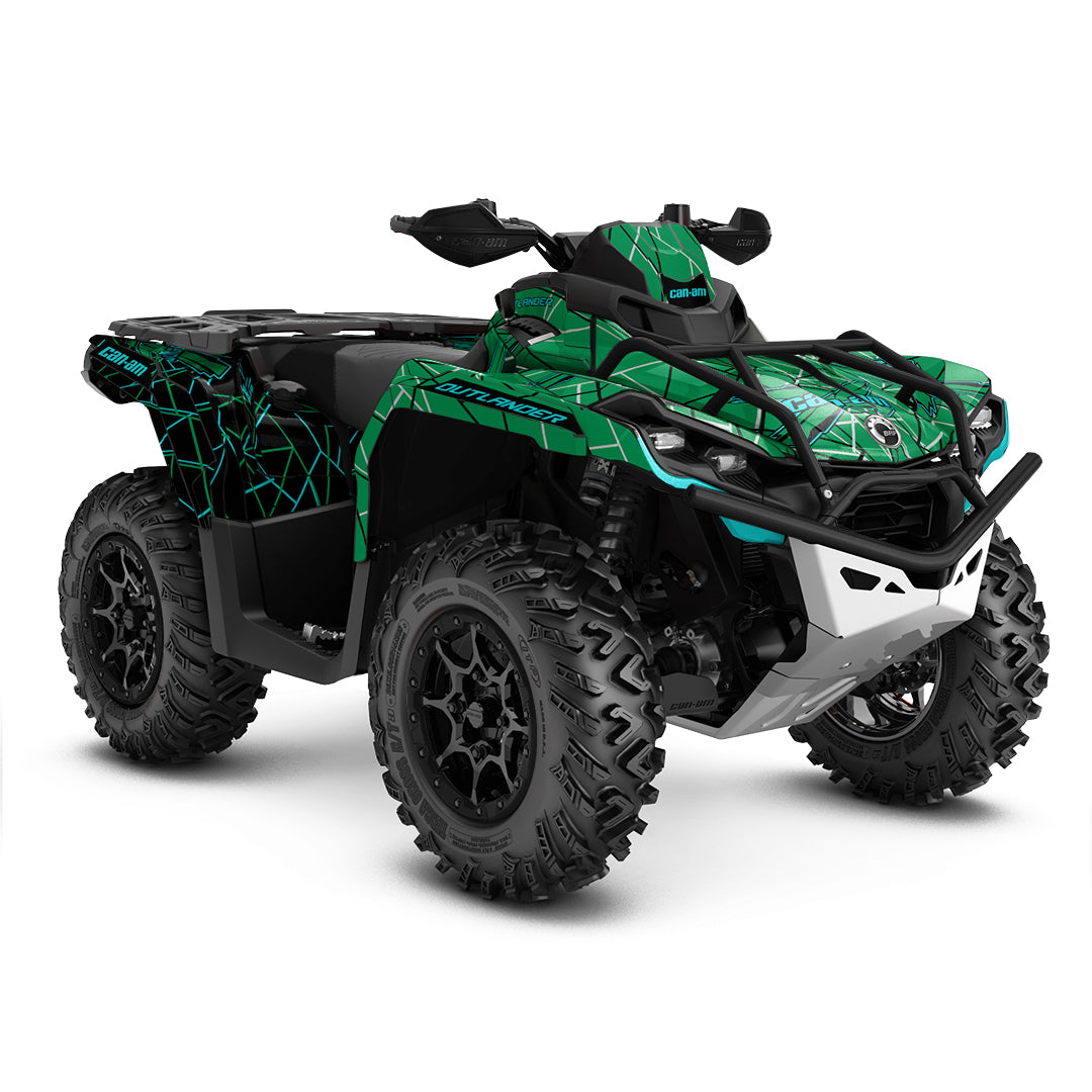 CAN-AM OUTLANDER G2 FULL GRAPHICS KIT "LINED GREEN" DESIGN