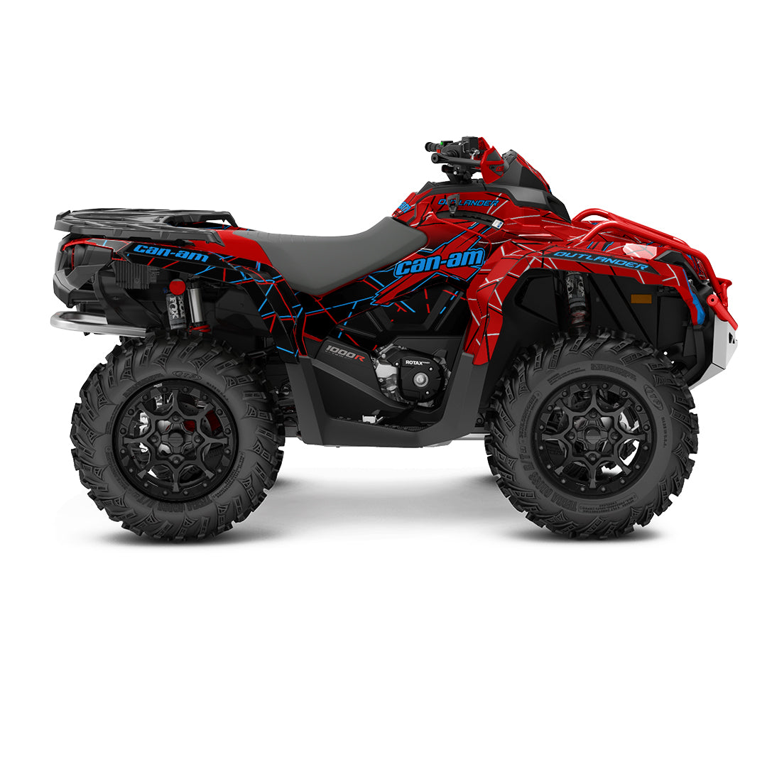 CAN-AM OUTLANDER G2 FULL GRAPHICS KIT "LINED RED" DESIGN