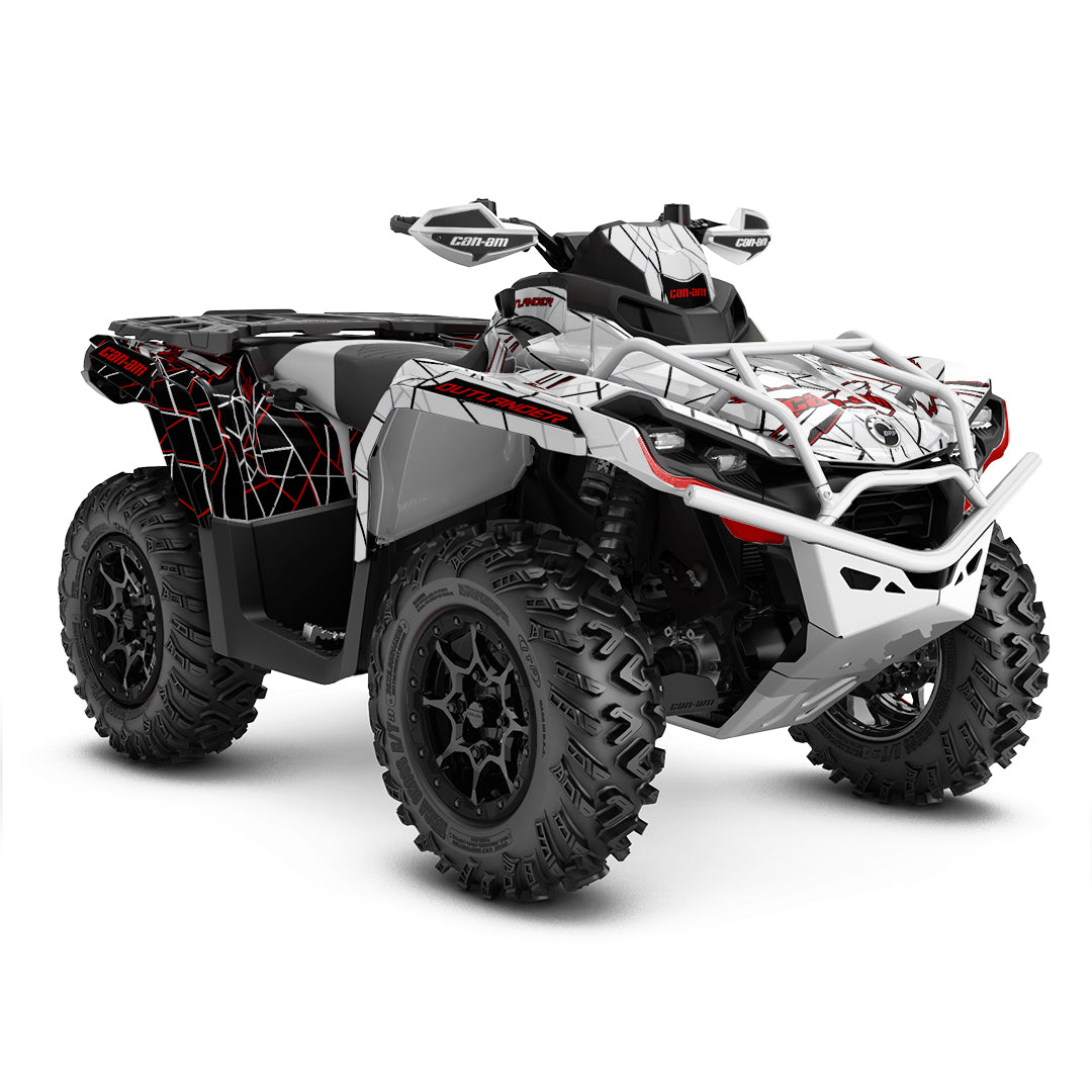 CAN-AM OUTLANDER G2 FULL GRAPHICS KIT "LINED WHITE" DESIGN