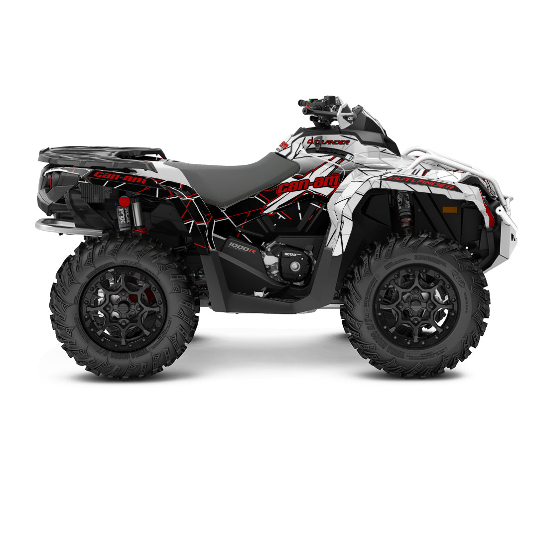 CAN-AM OUTLANDER G2 FULL GRAPHICS KIT "LINED WHITE" DESIGN