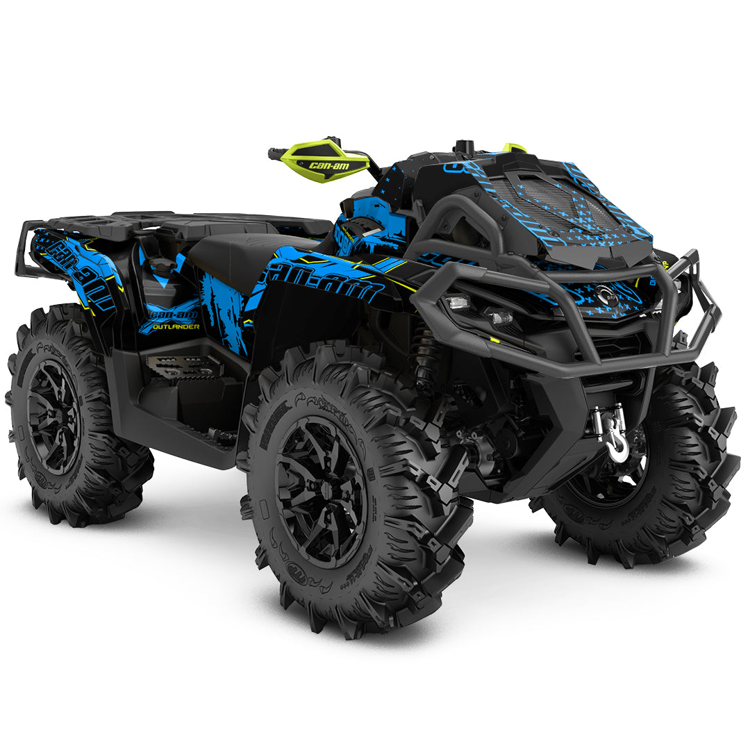 CAN-AM OUTLANDER G2 FULL GRAPHICS KIT "PHASE-X BLUE" DESIGN
