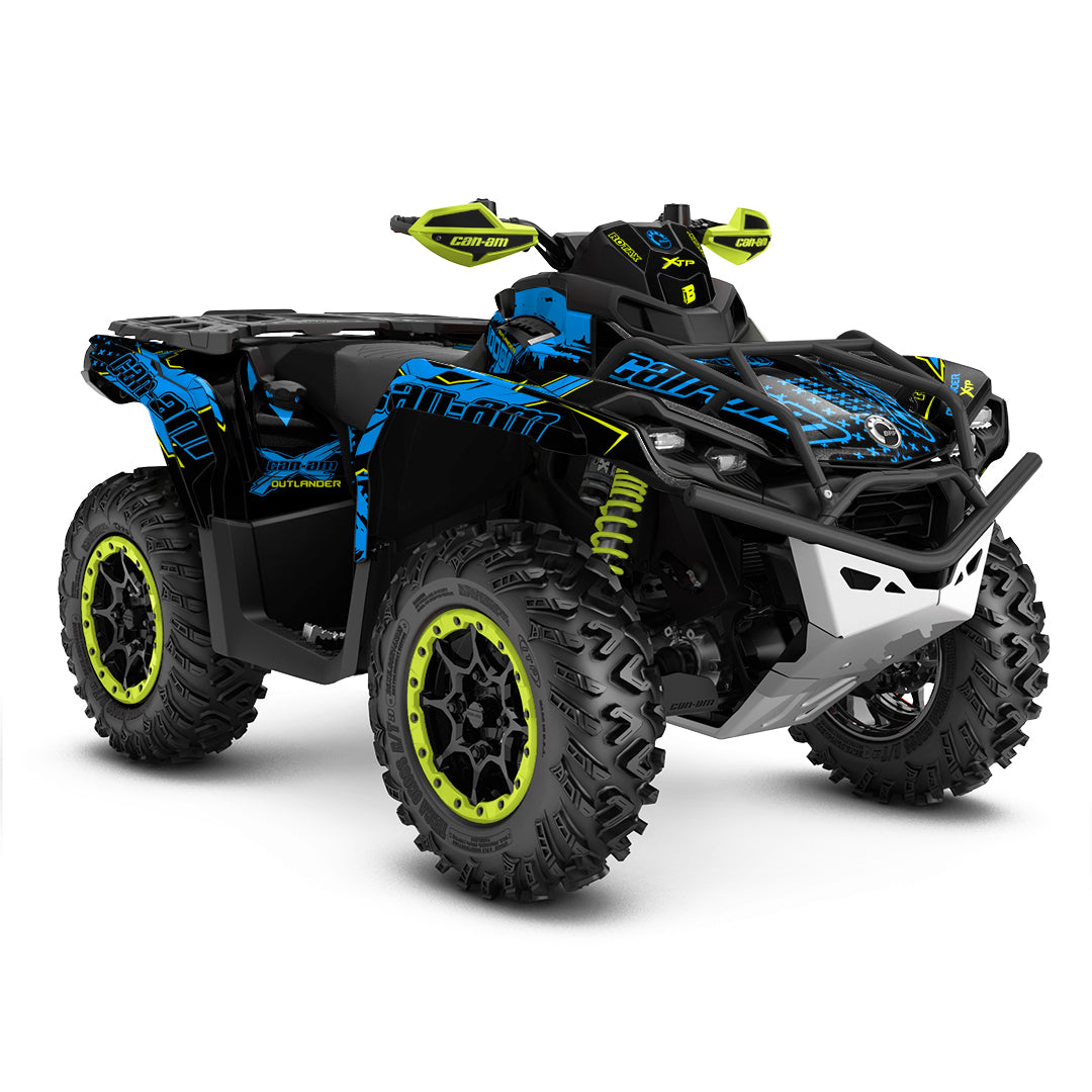 CAN-AM OUTLANDER G2 FULL GRAPHICS KIT "PHASE-X BLUE" DESIGN