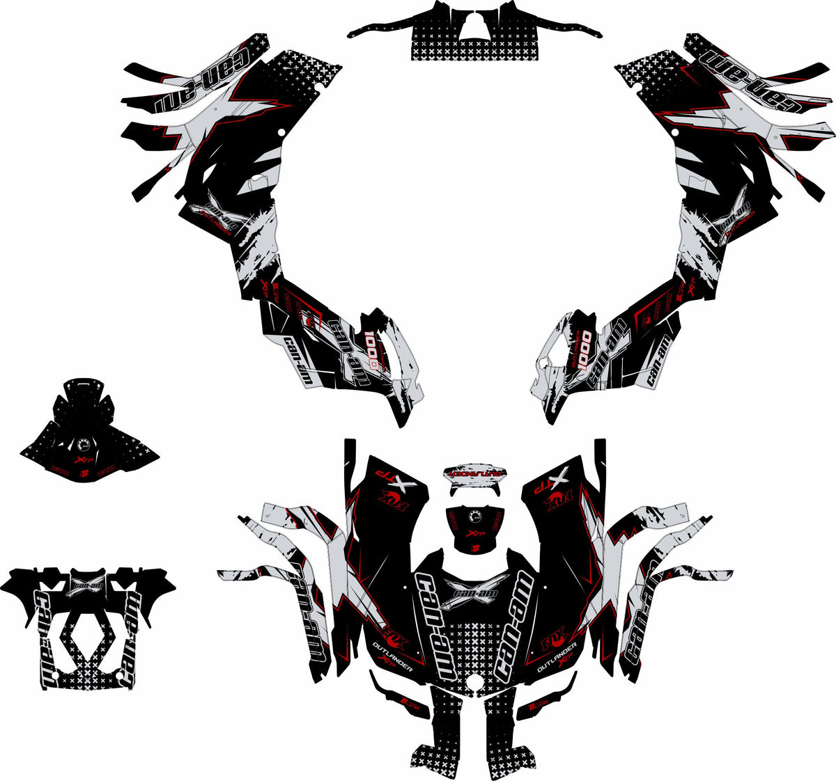 CAN-AM OUTLANDER G2 FULL GRAPHICS KIT "PHASE-X GREY" DESIGN