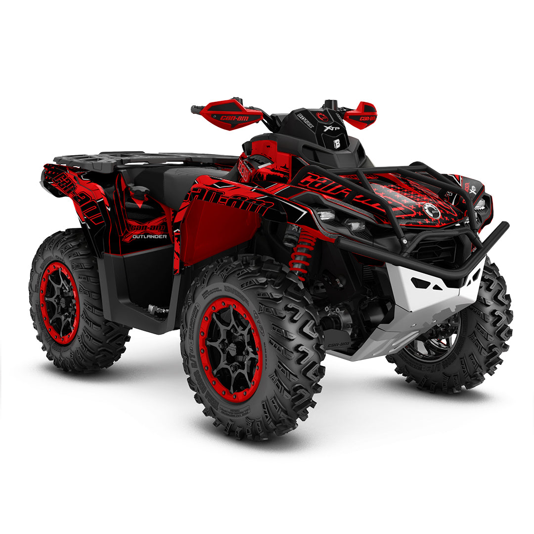 CAN-AM OUTLANDER G2 FULL GRAPHICS KIT "PHASE-X RED" DESIGN