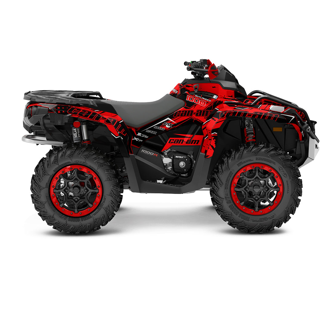 CAN-AM OUTLANDER G2 FULL GRAPHICS KIT "PHASE-X RED" DESIGN