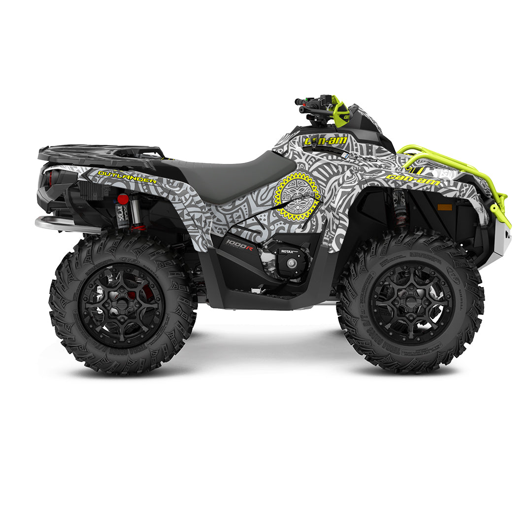 CAN-AM OUTLANDER G2 FULL GRAPHICS KIT "ARTIFACT WHITE" DESIGN
