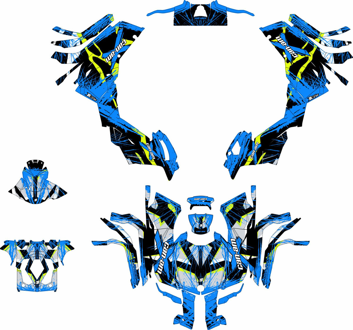 CAN-AM OUTLANDER G2 FULL GRAPHICS KIT "LEAKED BLUE" DESIGN