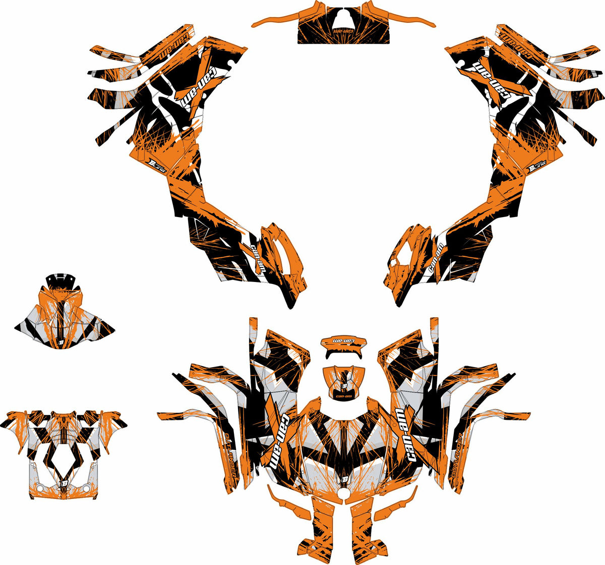 CAN-AM OUTLANDER G2 FULL GRAPHICS KIT "LEAKED ORANGE" DESIGN