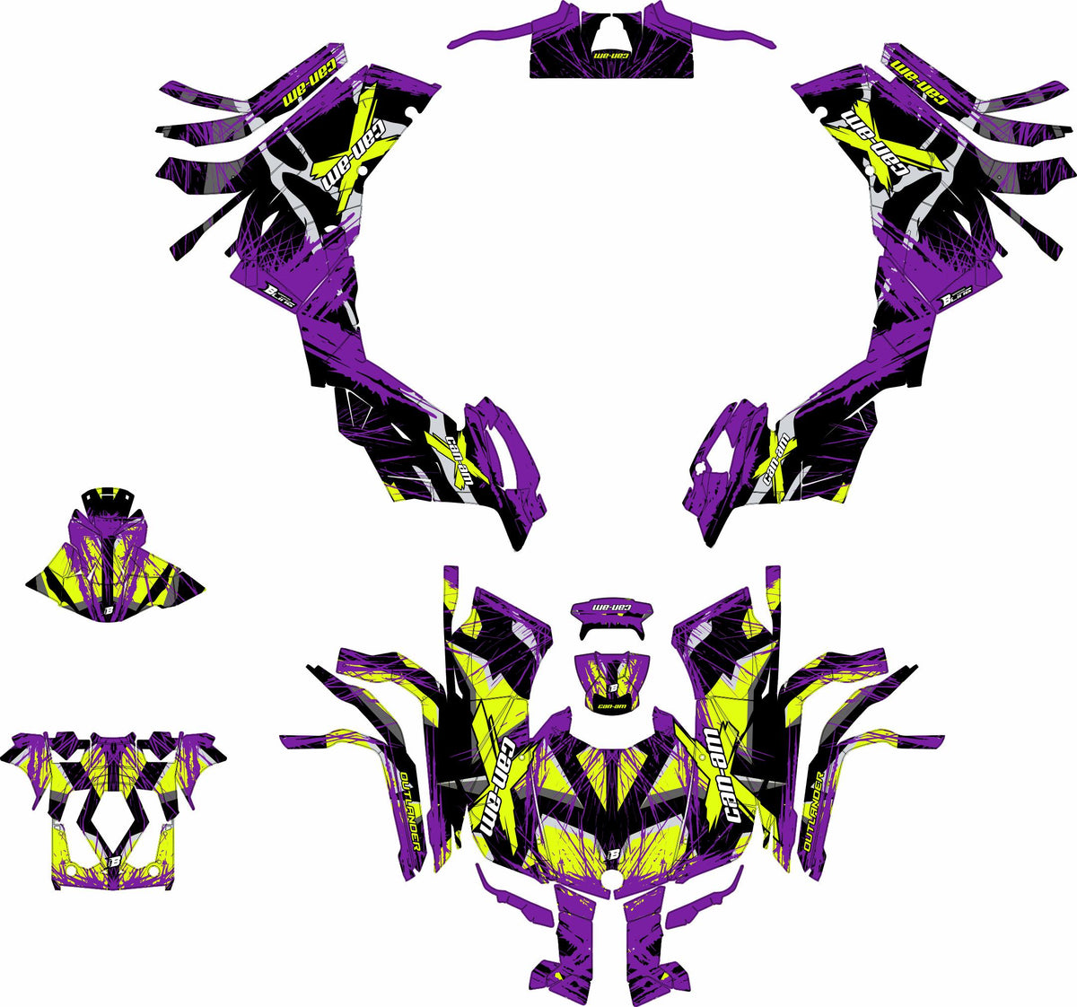 CAN-AM OUTLANDER G2 FULL GRAPHICS KIT "LEAKED PURPLE" DESIGN