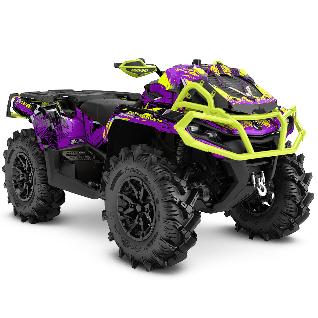 CAN-AM OUTLANDER G2 FULL GRAPHICS KIT "LEAKED PURPLE" DESIGN