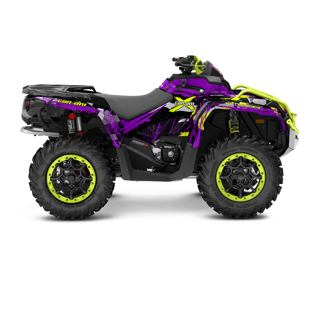 CAN-AM OUTLANDER G2 FULL GRAPHICS KIT "LEAKED PURPLE" DESIGN