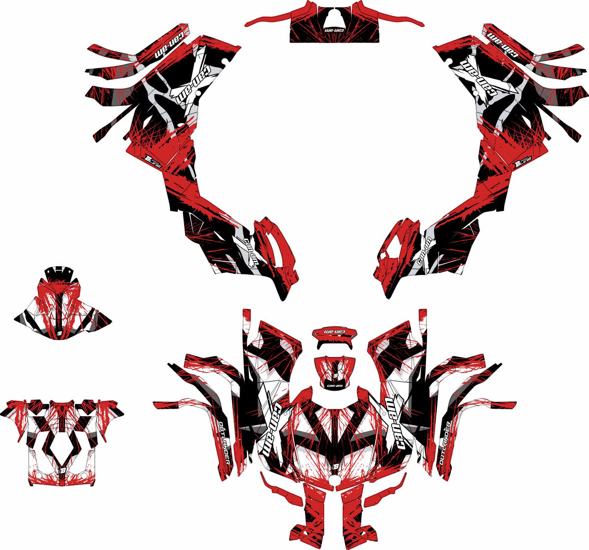 CAN-AM OUTLANDER G2 FULL GRAPHICS KIT "LEAKED RED" DESIGN
