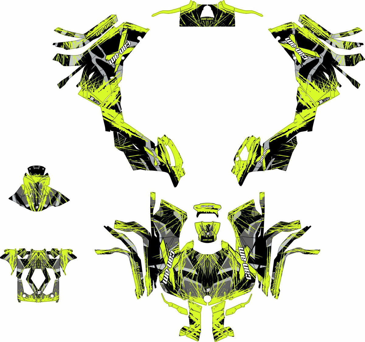 CAN-AM OUTLANDER G2 FULL GRAPHICS KIT "LEAKED FLUO" DESIGN