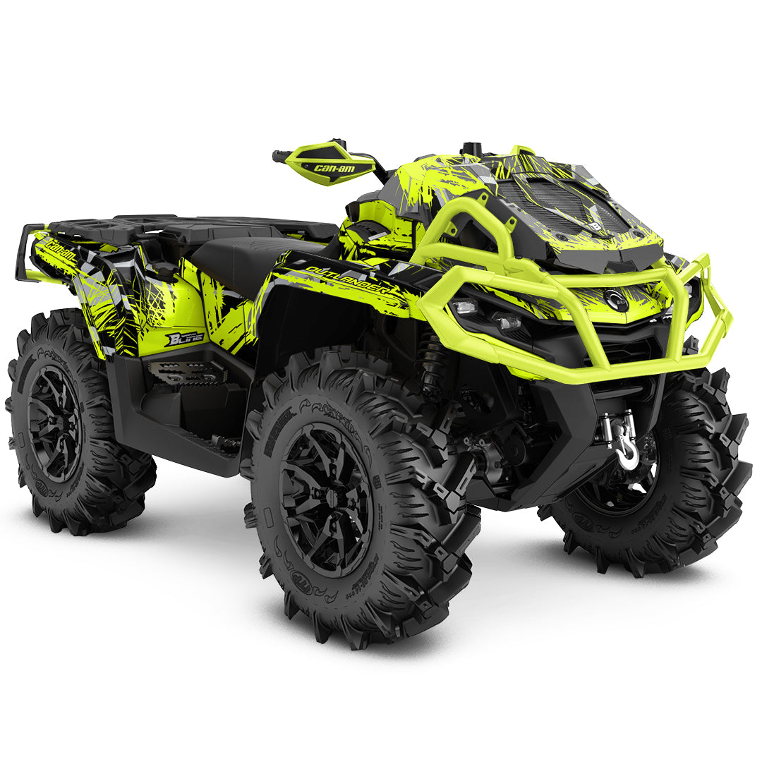 CAN-AM OUTLANDER G2 FULL GRAPHICS KIT "LEAKED FLUO" DESIGN