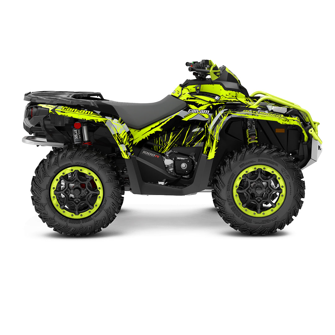 CAN-AM OUTLANDER G2 FULL GRAPHICS KIT "LEAKED FLUO" DESIGN
