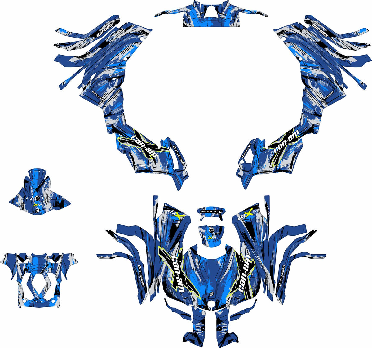 CAN-AM OUTLANDER G2 FULL GRAPHICS KIT "SHADED BLUE" DESIGN