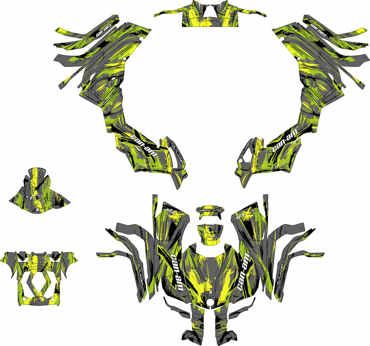 CAN-AM OUTLANDER G2 FULL GRAPHICS KIT "SHADED GREEN" DESIGN